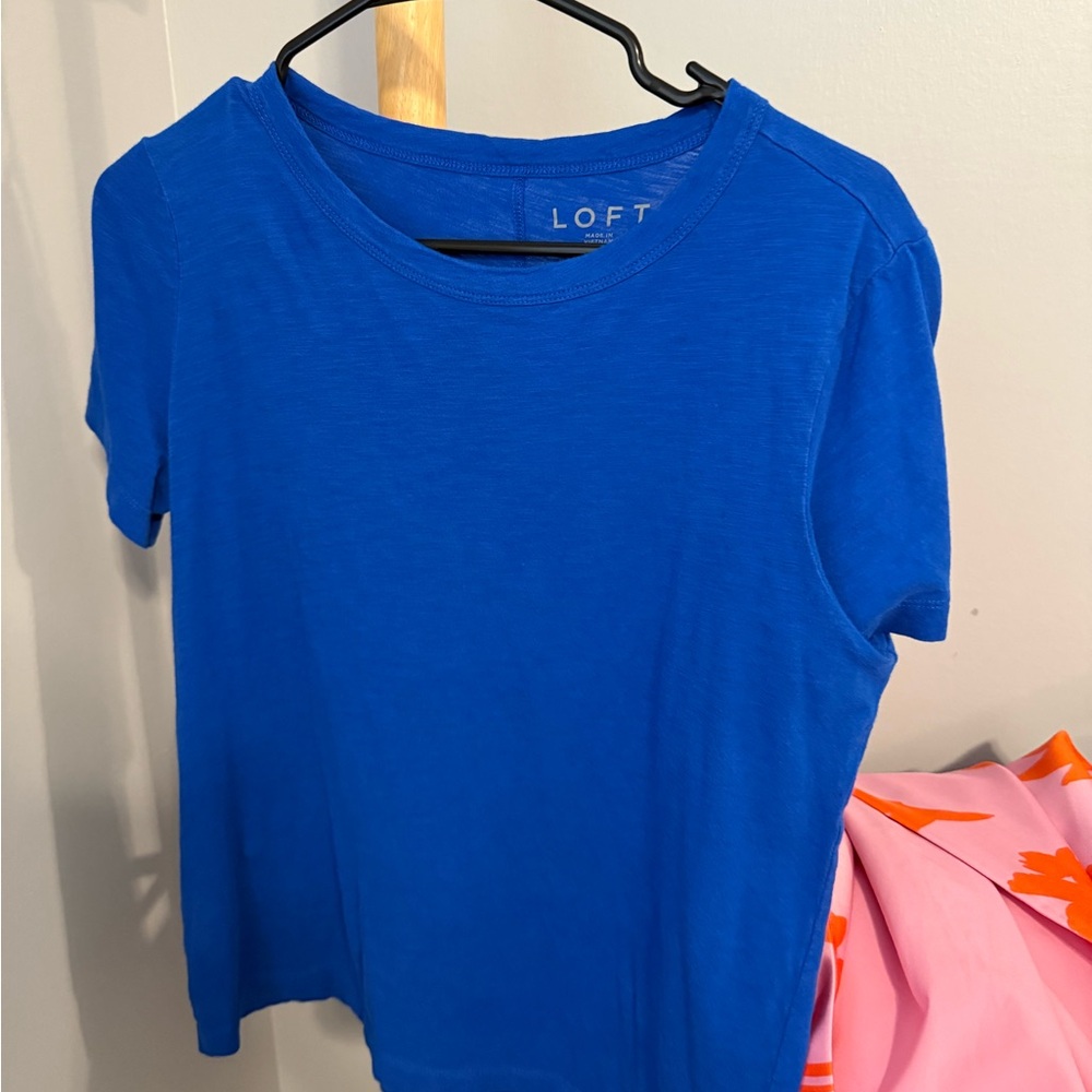 LOFT Vibrant Blue V-Neck Tee